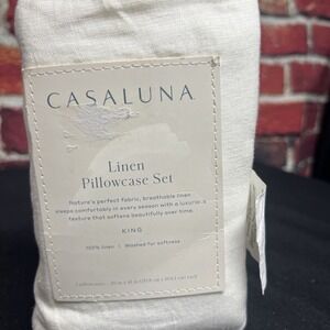 Casaluna Linen Pillowcase Set of 2 King Size 100% Linen Brand NEW